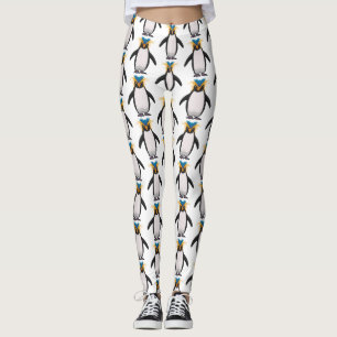 Leggings Illustration de mignon macaroni pingouin