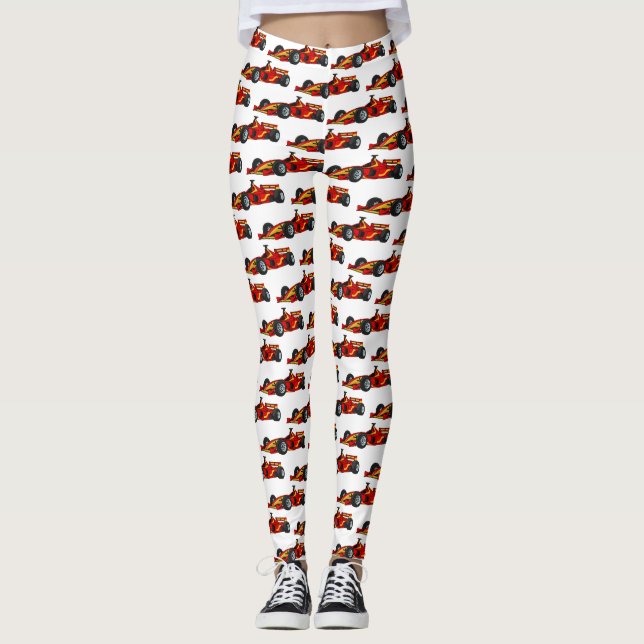 Leggings Illustration de voitures de course à grande vitess (Devant)
