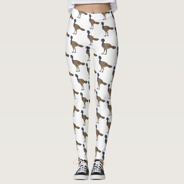 Leggings Illustration d'oiseau de curassow (Devant)