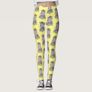 Leggings Illustration drôle de mammouth laineux