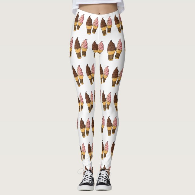 Leggings Illustration du cône de crème glacée (Devant)