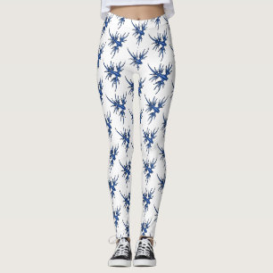 Leggings Illustration du dragon bleu des limaces de mer