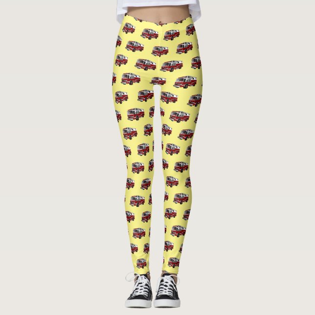 Leggings Illustration du moteur à incendie (Devant)