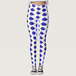 Leggings Illustration du poisson de la cuve bleue