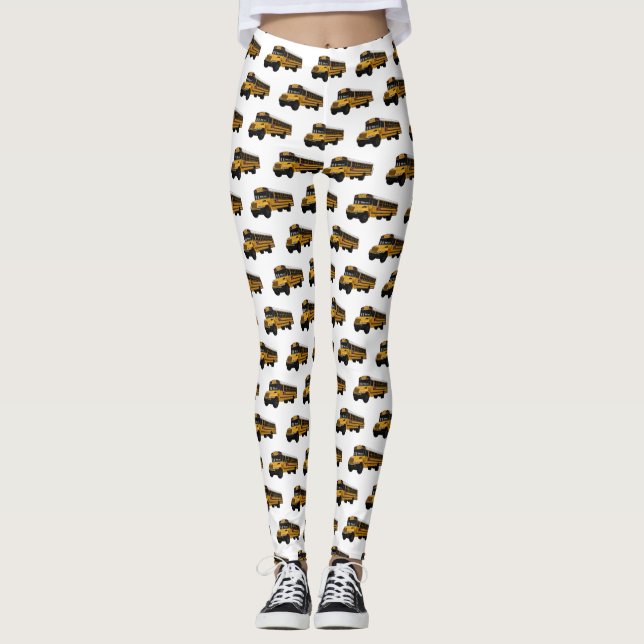 Leggings Illustration d'un autobus scolaire (Devant)