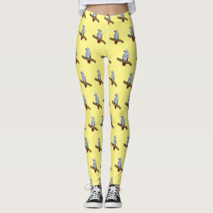 Leggings Illustration d'un perroquet gris en Afrique