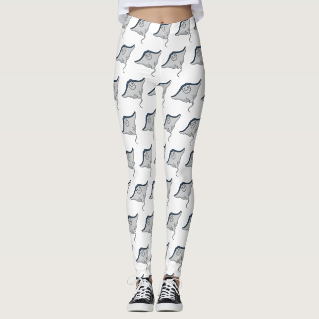 Leggings Illustration d'une caricature de poisson stingray (Devant)