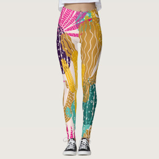 Leggings Illustration Vintage Cactus sans joint.