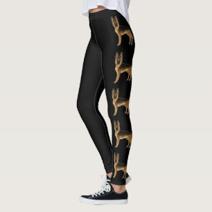Leggings Illustrations De Chien De Berger Allemand Noir Et 