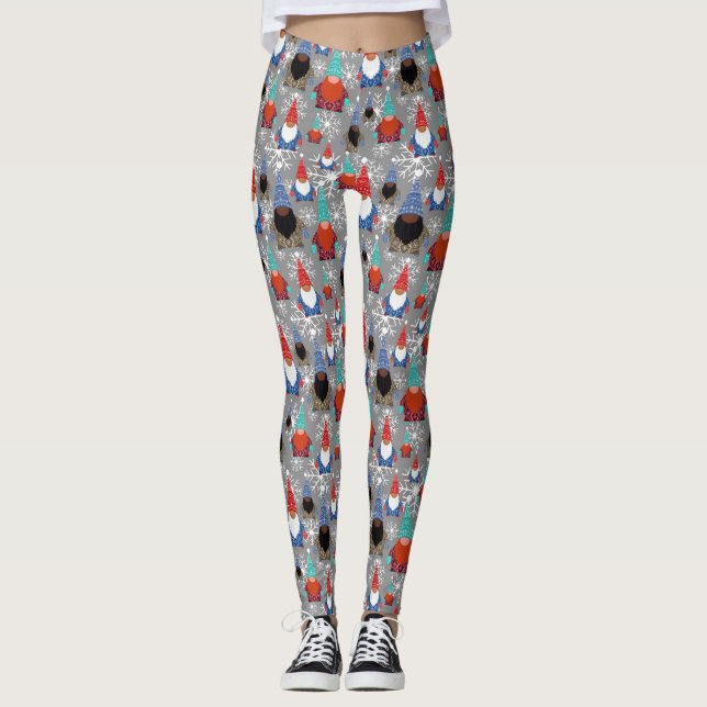 Leggings Illustrations de flocon de neige Gnome Motif de No (Devant)