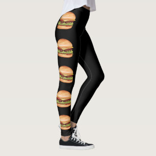 Leggings Illustrations de restauration rapide de hamburger 