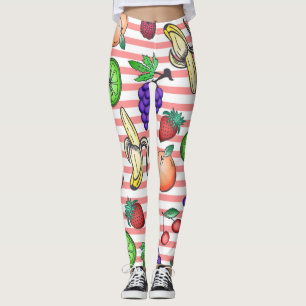 Leggings Illustrations vibrantes de macédoine de fruits su