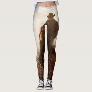 Leggings Image de cowboy du Jour de l'Indépendance.