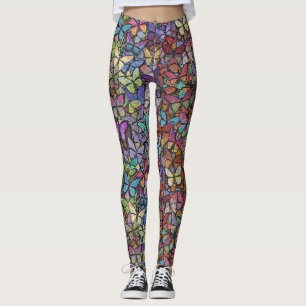 Leggings imaginaire arc-en-ciel  papillon motif