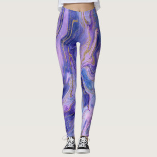Leggings Imaginaire d'aquarelle Ethereal Cotton Candy Marbl