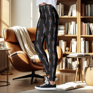 Leggings Imaginaire d'épée de dragon rouge