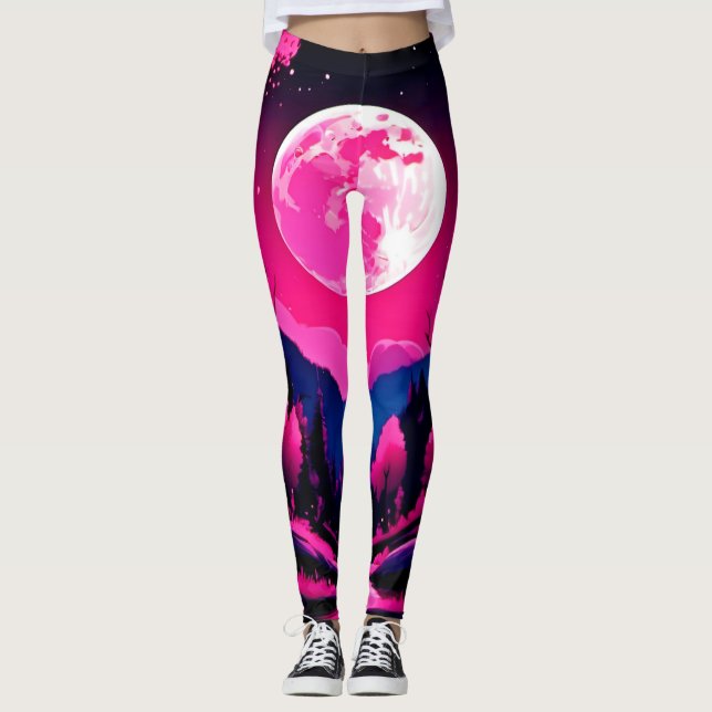 Leggings Imaginaire rose lune (Devant)