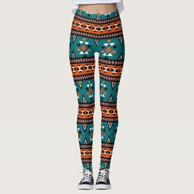 Leggings Impression aztèque mignonne (Devant)