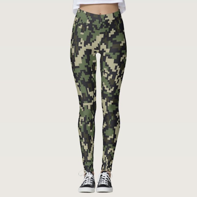 Leggings Impression Camouflage Pixellée (Devant)