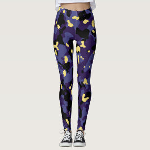 Leggings Impression camouflage violet foncé