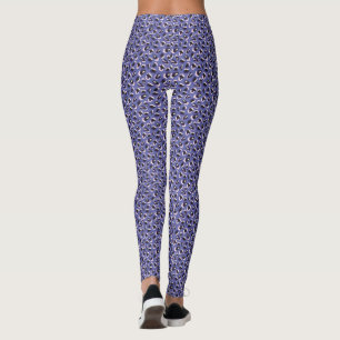 Leggings Impression d'animal abstrait violet