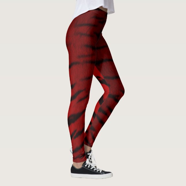 Leggings Impression de la peau du tigre de feu (Droite)