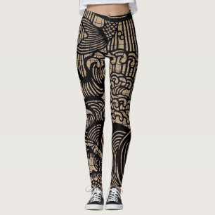 Leggings Impression de poisson noir
