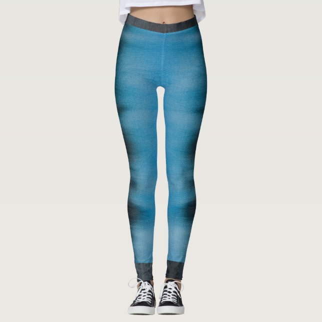 Leggings Impression de teinture à carreaux foncé (Devant)