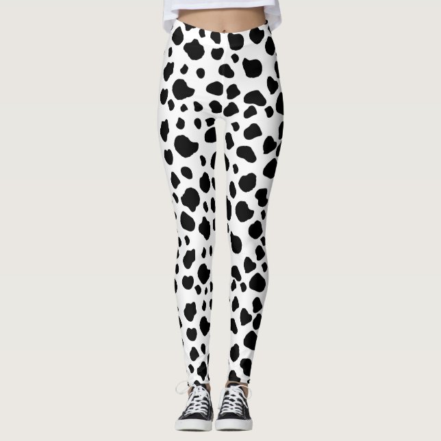 Leggings Impression De Vache, Motif De Vache, Spots De Vach (Devant)