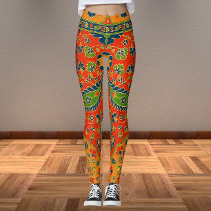 Leggings Impression florale persane décorative