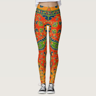 Leggings Impression florale persane décorative