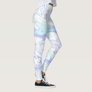 Leggings Impression holographique Pastel bleu violet jaune