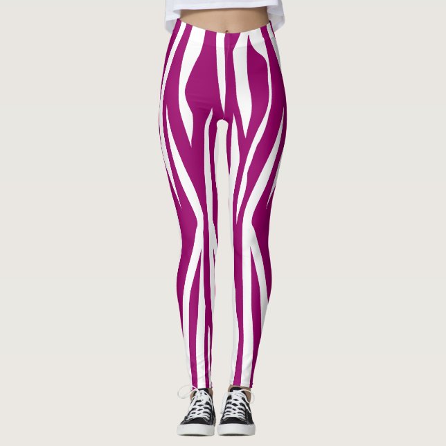 Leggings Impression Magenta Zebra (Devant)