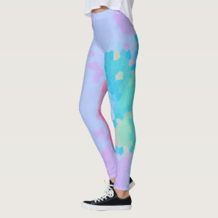 Leggings Impression mosaïque multicolore amusante