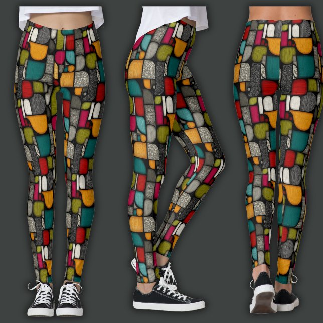 Leggings Impression Rétro | Vitrail (Créateur téléchargé)