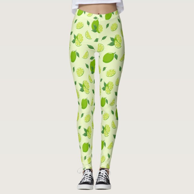 Leggings Impression Tout-En Citron (Devant)