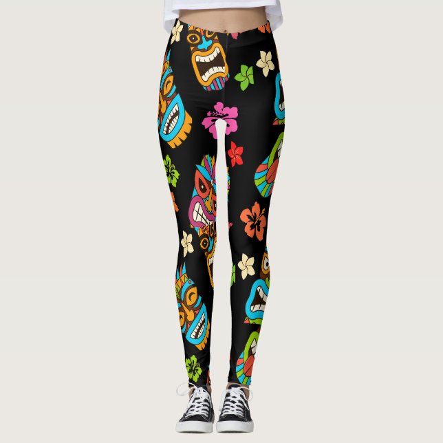 Leggings Impression tropicale hawaïenne (Devant)