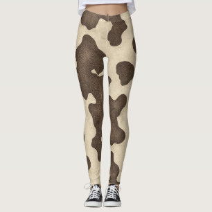 Leggings Impression vache marron rustique western country r