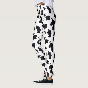 Leggings Impression vache noir blanc