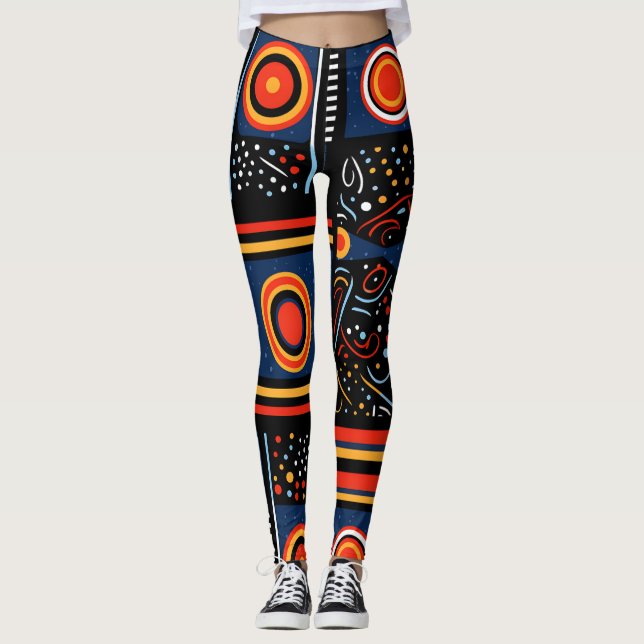Leggings Imprimante africaine moderne (Devant)