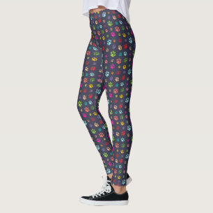 Leggings Imprimantes PawPrints toutes-dessus colorées Leggi