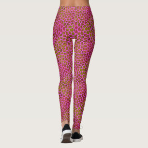 Leggings Imprimé animal mosaïque moderne rose et or