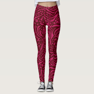 Leggings Imprimé animalier girly rose chaud et marron tigre