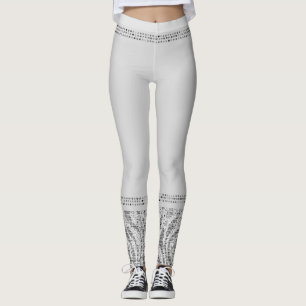 Leggings Imprimé animalier sauvage zébré argenté blanc Exot