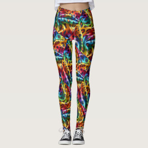 Leggings imprimé léopard arc-en-ciel   Psychédéliq