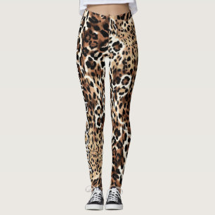 Leggings Imprimé léopard italien de haute couture - Écharpe
