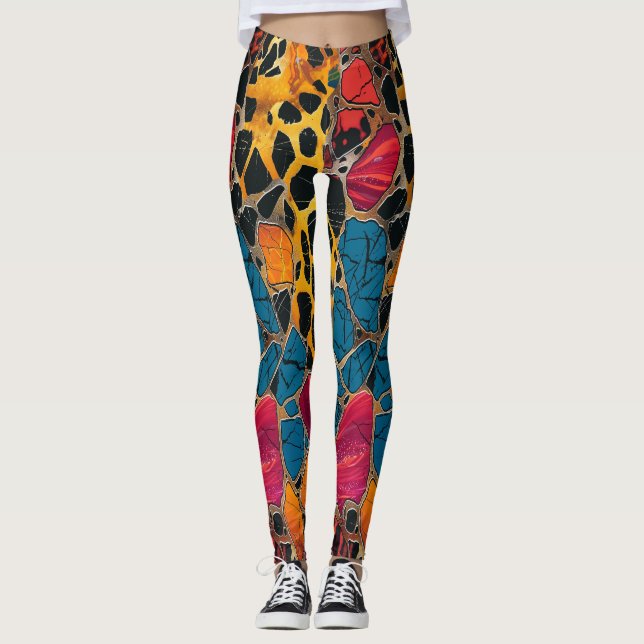 Leggings Imprimerie Léopard Africaine design et confortable (Devant)