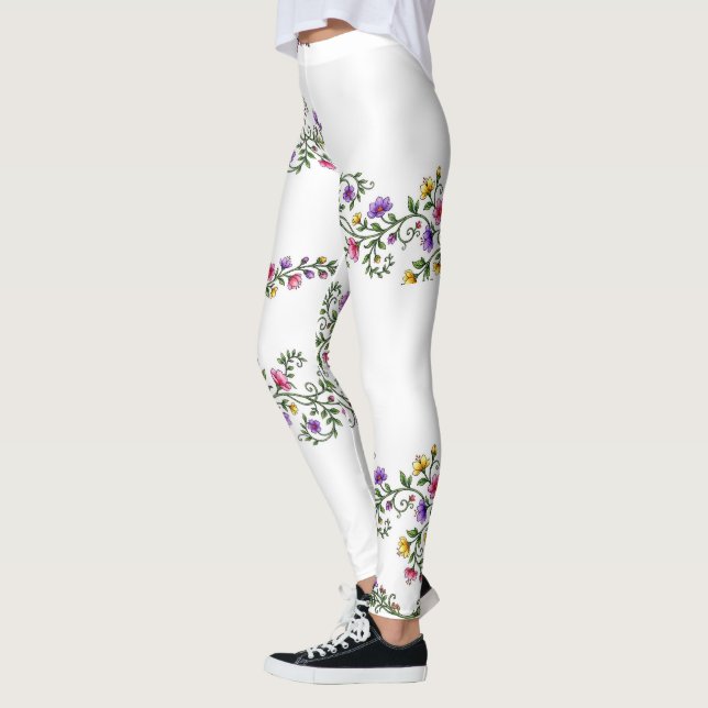 Leggings imprimés de fleurs (Gauche)