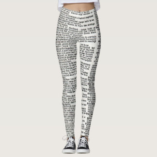 Leggings imprimés dictionnaire