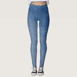 Leggings imprimés entièrement de motif de jeans bl